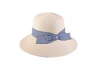 paper braid bucket hat with bowknot