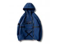 Custom Nylon Blue Zipper Design Blank Plain Waterproof Windbreaker Jacket Men