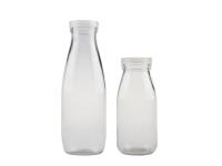 Round Clear Glass Milk Bottle