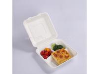 9 inch biodegradable 3 compartment sugarcane bagass clamshell food containers renewable lunch box 