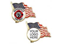 American Flag Enamel Lapel Pin   gold finish Enamel Lapel Pin