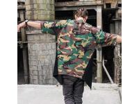 Custom Cotton Camo T-Shirts Printed Color Block Oversized Street wear