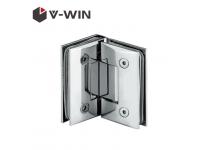 Curved glass clamp for frameless shower