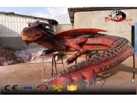 Amusement park animated evil dragon