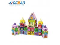 Educational 3D DIY kids set building magnetic toy block with light