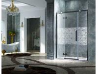 Elegant Design Semi Frameless Diamond Shape Shower Enclosure With Pivot Door, AB 3231-1