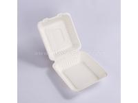 Biodegradable 8 Inch Bagasse Clamshell Pla Lamination