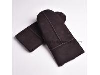 winter outdoor men sheepskin double face curly hair shearling snow mittens