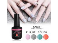 RONIKI Fur Effect Gel Polish,Nail Matte Gel Polish,Nail Painting Color Gel,Frosted Surface Gel Polish