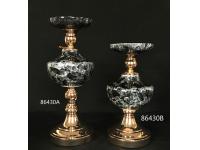 cheap fashion gold black printed metal circle candle holder for home decor