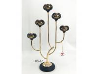 cheap black gold metal candelabra with printing