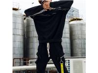 Hot Custom Zipper Design Blank Cotton Mens Crew Neck Fashion Oversized Streetwear Sweatshirts