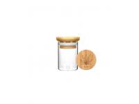 1oz Wood Lid Suction Glass Jars