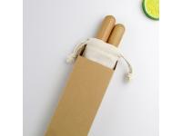 Wooden case metal straw