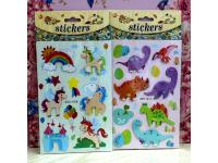 3D Double Layer Sticker-Ponies and Dinosaurs