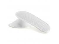 White Fleece Close Toe Hotel Slippers