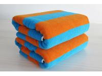 Blue and Orange Color Stripe 100% Cotton Beach Pool Towel