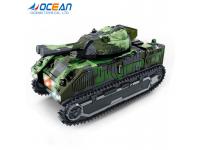 Battery operated deformation robot military army tank toys with light music