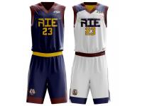 Custom made Sublimated reverse basketball uniform