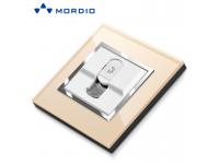 K320 Acrylic/Glass/Stainless/Silver or Golden Brass Copper Euro/BS 16A 2P+E Socket Outlet and Square/Circle Light Switch