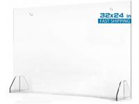 Plexiglass Sneeze Guard for Counter and Desk   workplace safety equipment   Custom Sneeze Guards