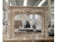 European style luxury carved fireplace