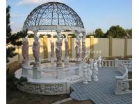 European style marble gazebo with woman statue