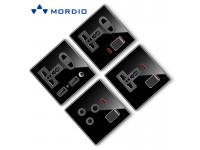 Professional wholesaler supplier new design electrical BS standard black acrylic light switch and socket 125V/250V