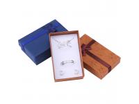 Wholesale Pink Cardboard Necklace Ring Stud Earring Box Packaging Jewelry With Ribbon