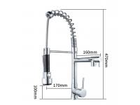 Hot and cold mixed water multifunctional spring pull kitchen faucet
