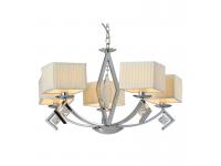 5 Lights Modern Minimalist Fabric Cloth Transparent Glass Chandelier