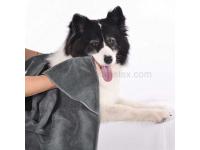 1001TE Dry Microfiber Dog & Cat Bath Towels with Two Triangular Pocket
