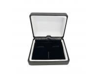 Custom Black PU Leather Tie Clips Cufflink Box