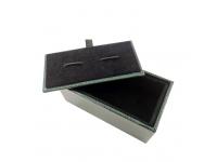 Custom Green PU Leather Cufflink And Tie Clip Box