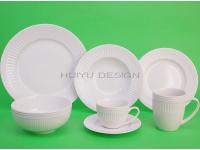 New Bone China Embossed 16pcs Dinner Set