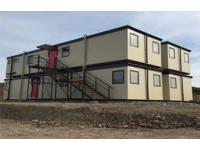 Modular Flat Pack Modified Container House With Ladders Two Storey Building With Windows