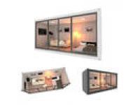 Around Glass Shipping Expanding Living Container Tiny House