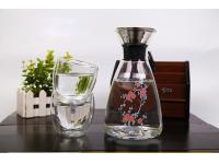 1.8L glass jug set water pitcher glass cold water jug with lid