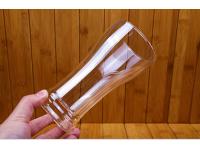 Beer shape double wall glass cup, reverse beer shape double wall glass cup, upside down beer shape double wall glass cup