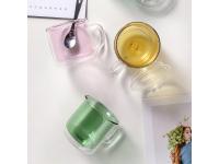 China Wholesale Colorful Double-Wall Glass Coffee Cup Mug Bodum Glass With Lid