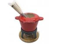 Enamel Cast Iron Fondue Set