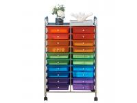 Rolling Storage Cart and Organizer with Plastic Drawers