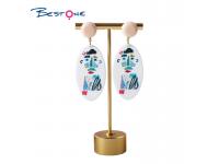 Fashion Acetic Acid Material 3D Printing Colorful Acrylic Earrings