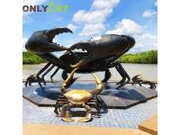 Garden Outdoor Giant Bronze Crab Sculpture Large Brass Crab Statue For Sale