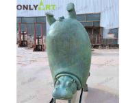Outdoor Garden Life Size Bronze Hippo Statue