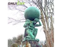 Bronze Atlas Statue Holding The World Sculpture For Sale
