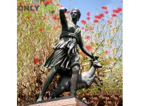 Ancient Greek Bronze Goddess Artemis Statue 