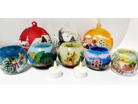 Hand inside painted Glass Tea light Holders