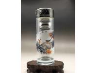 Hand Painted Double Wall Glass Cup Bottles