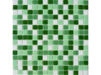 Green Glass Mosaic Tile Backsplash Kitchen